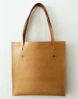 Leather tote: HEBERT kvadrat (natural)