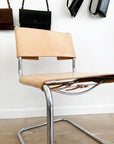 CHAIR - VINTAGE S33 CANTILEVER CHAIR IN NATURAL HARNESS LEATHER