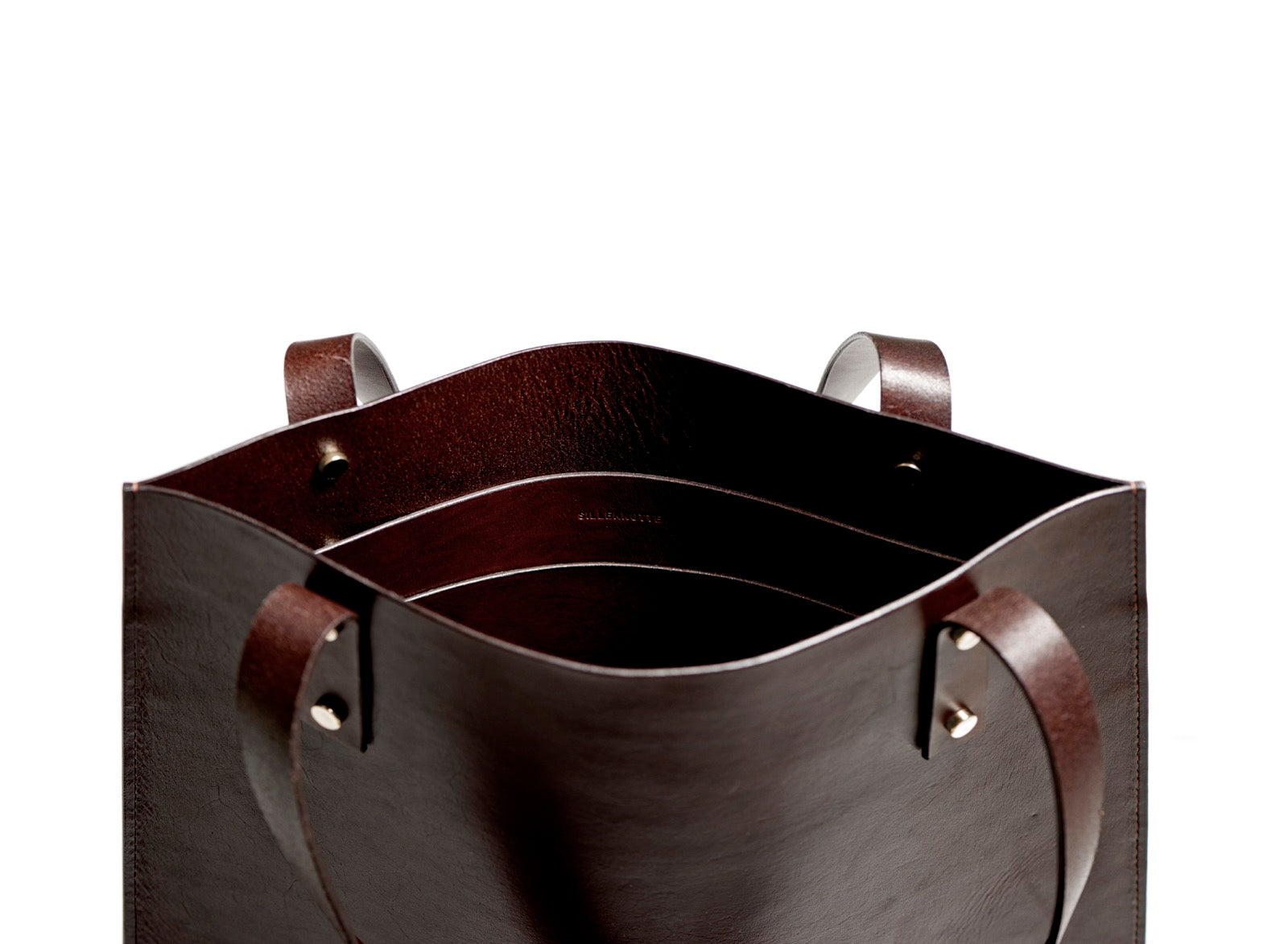 Leather tote: HEBERT kvadrat (dark brown)