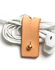 Leather cable organizer: CHARLIE (natural) 3 pack