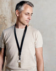 Nøglering i læder: CARLO lang (sort)