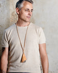 Leather key lanyard: CHRISSY (natural)