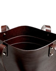 Tote/skuldertaske i læder: HEBERT (mørkebrun)
