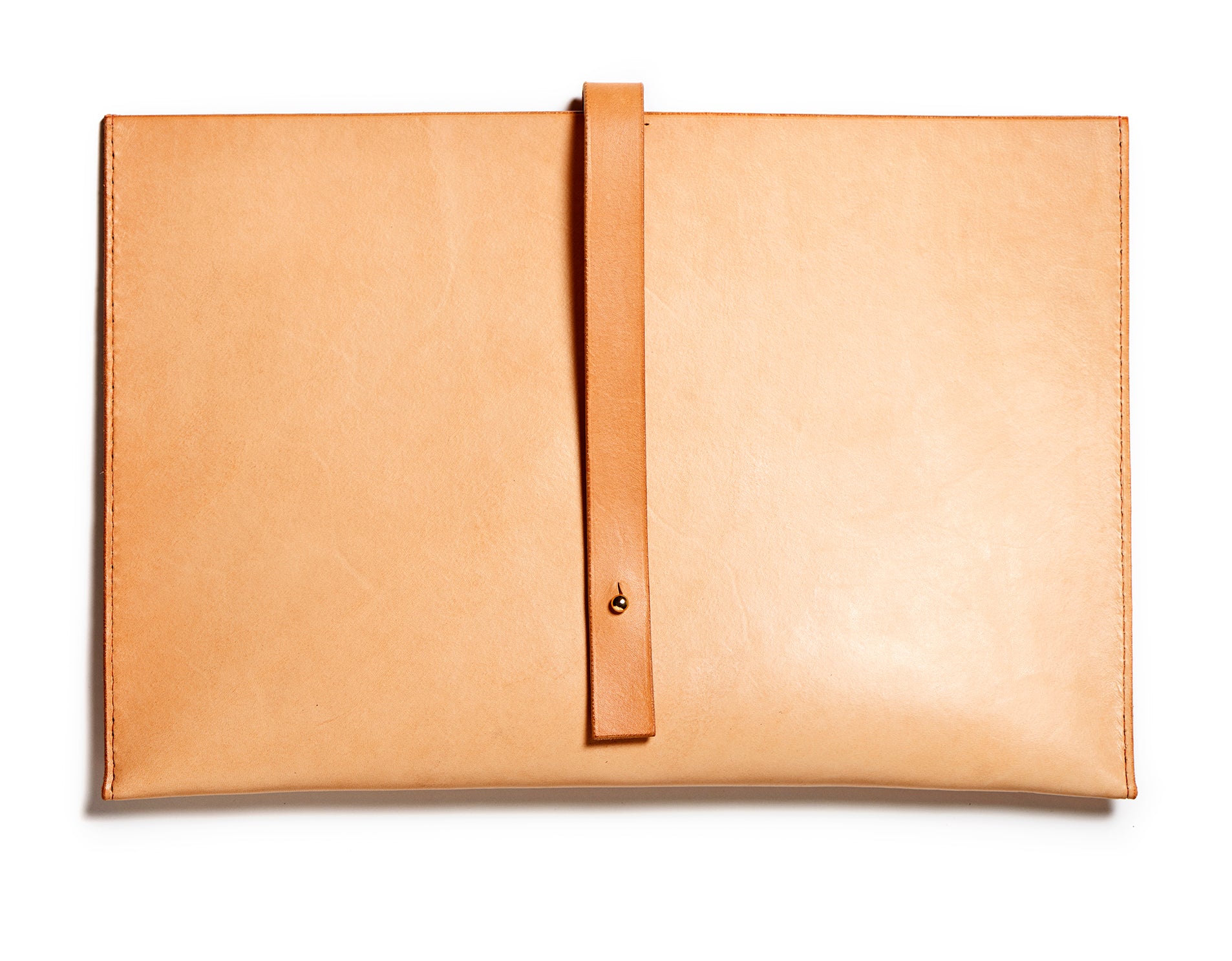 Leather computer sleeve: SIXTEN (natural)