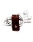 Leather cable organizer: CHARLIE (dark brown) 3 pack