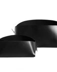 Leather basket: FOLD - medium (black)