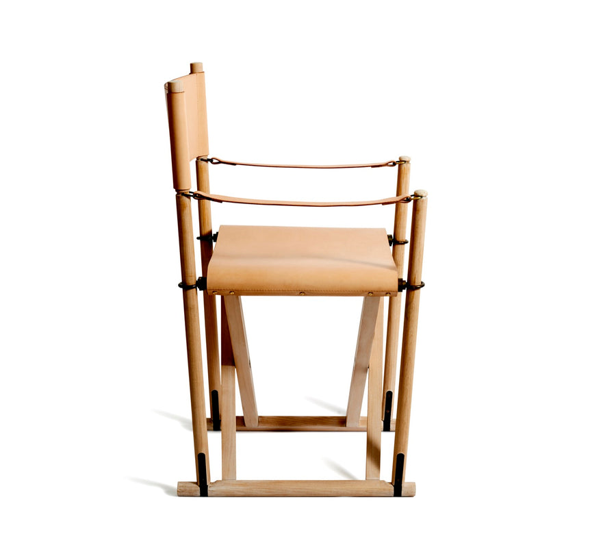 Leather Folding Chair - MK99200 - in beech