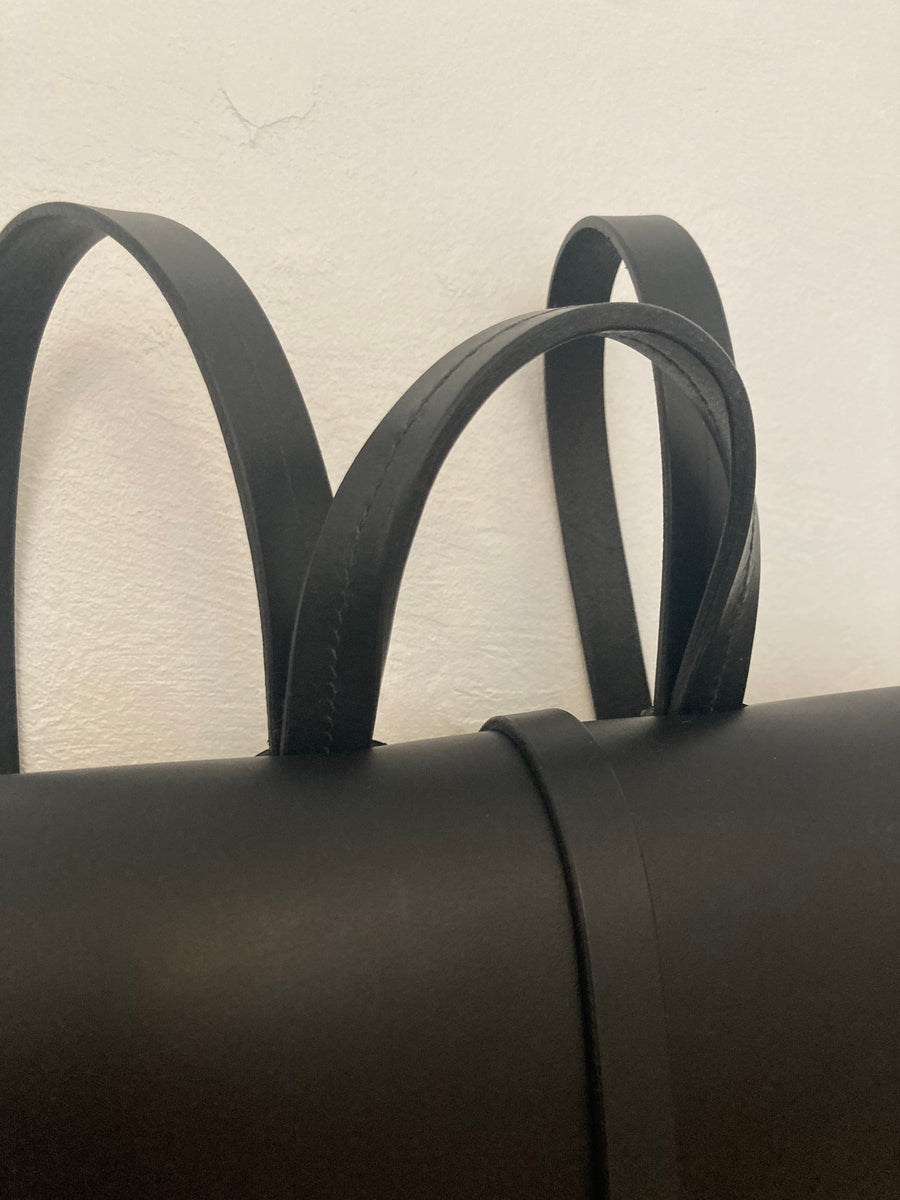 Leather backpack : KATHRINE (black)