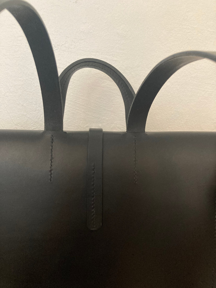 Leather backpack : KATHRINE (black)