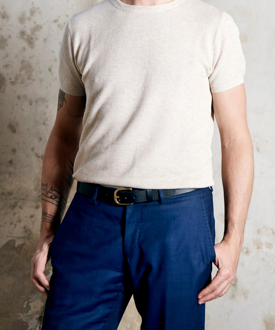 Leather belt: ALEXANDER (black)