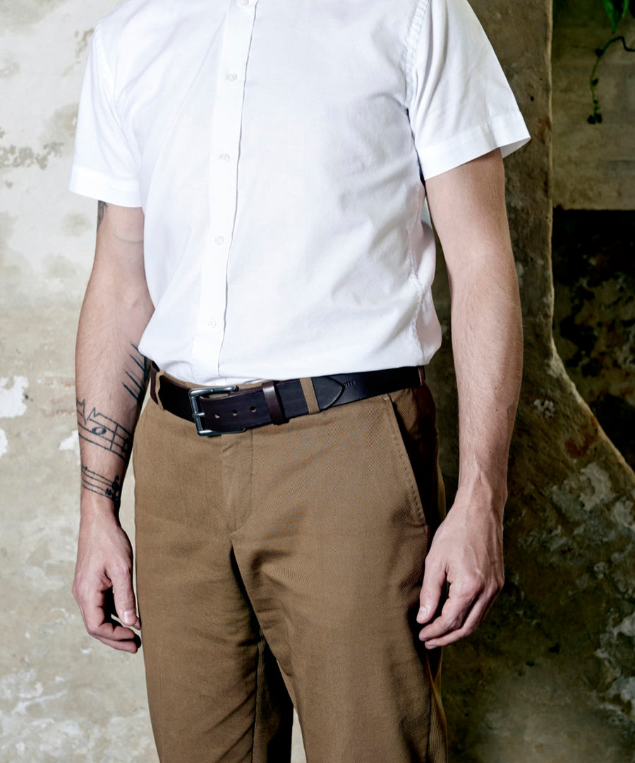 Leather belt: BJØRN (dark brown)
