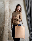 Leather tote: HEBERT (natural)