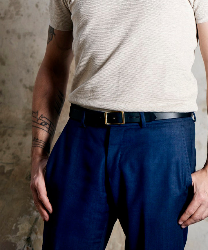 Leather belt: LAURITS (black)