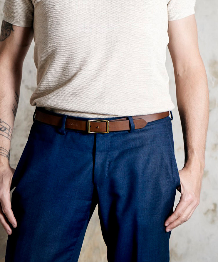 Leather belt: LAURITS (dark brown)