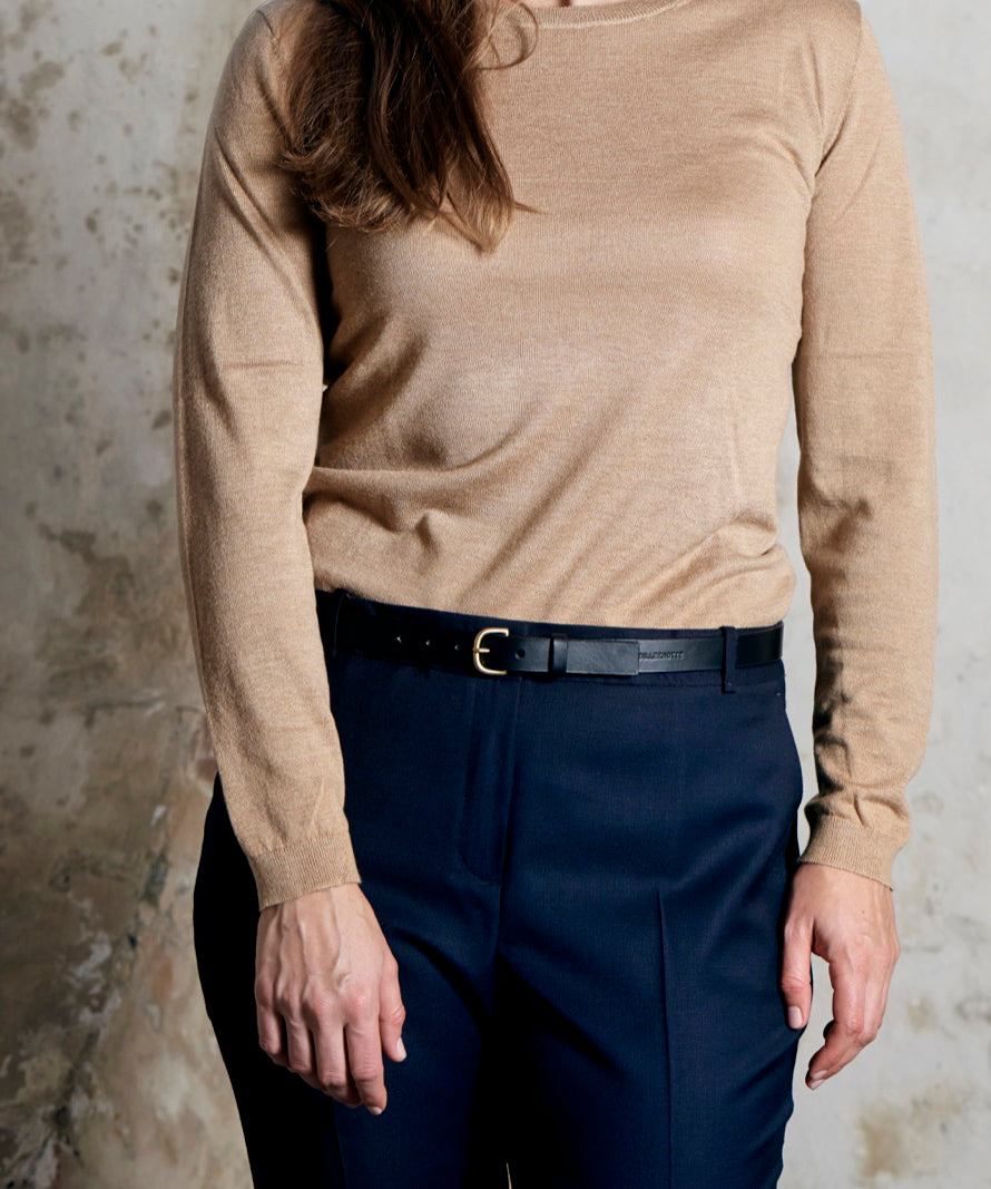 Leather belt: TRINE (black)