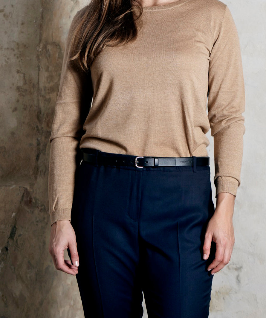 Leather belt: TRINE (dark brown)