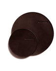 Leather coaster: VINO small (dark brown) - set of 4