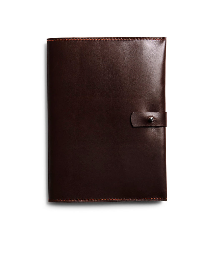 LEATHER A5 NOTEBOOK COVER: NOTE (DARK BROWN)