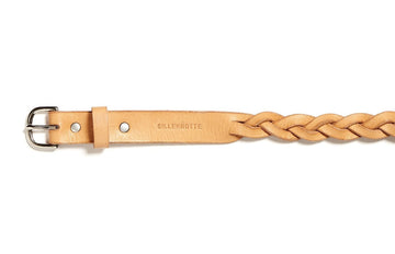 Plaited leather belt: HELLE (natural)