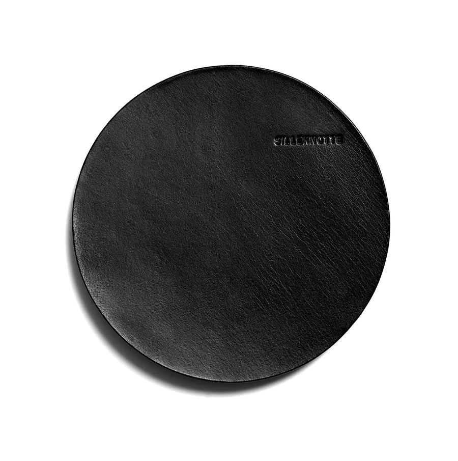 Leather coaster: VINO large (black)