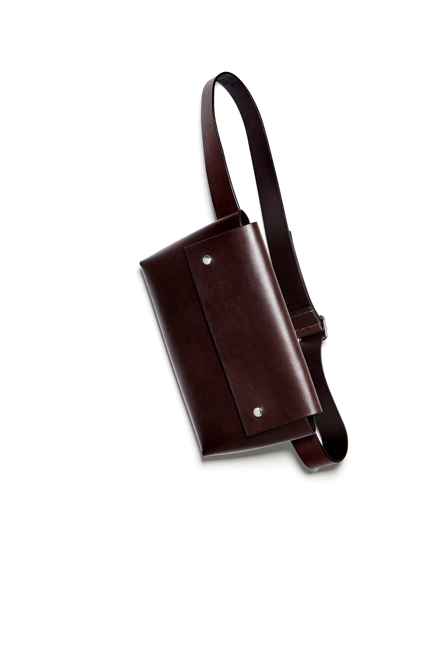 Leather bumbag: PETRINE (dark brown)
