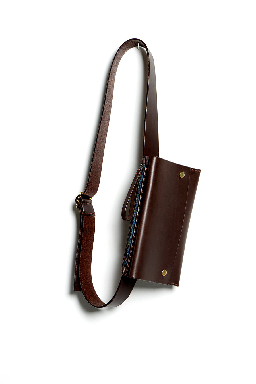 Leather bumbag: RIGMOR DOUBLE (dark brown)