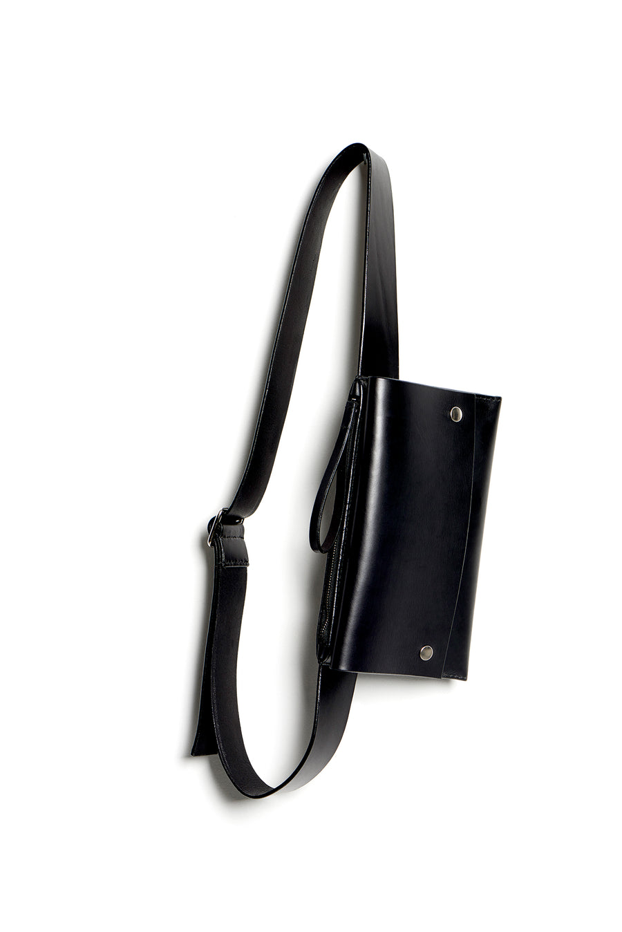 Leather bumbag: RIGMOR DOUBLE (black)