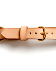 Leather dog collar: MESTER (natural)