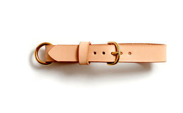 Leather dog collar: MESTER (natural)