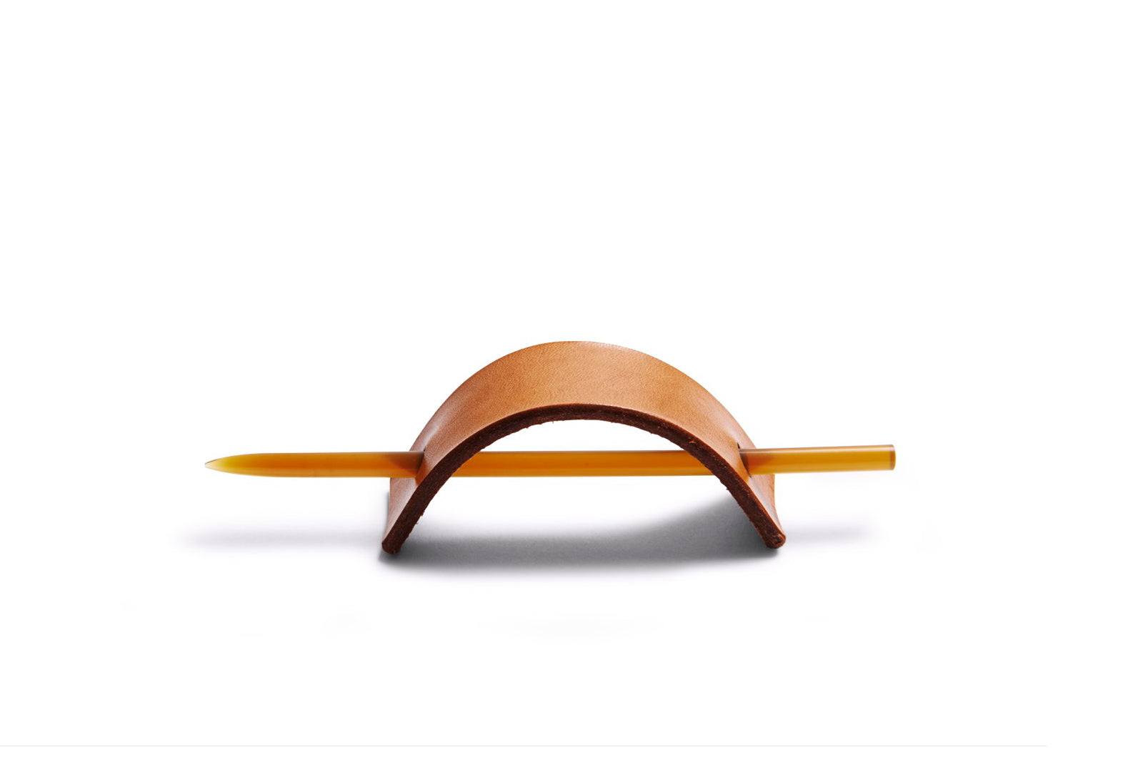 LEATHER &amp; HORN HAIR PIN: ARC (NATURE)