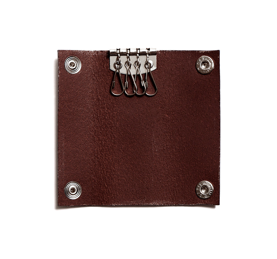 Leather key pouch KARL small dark brown