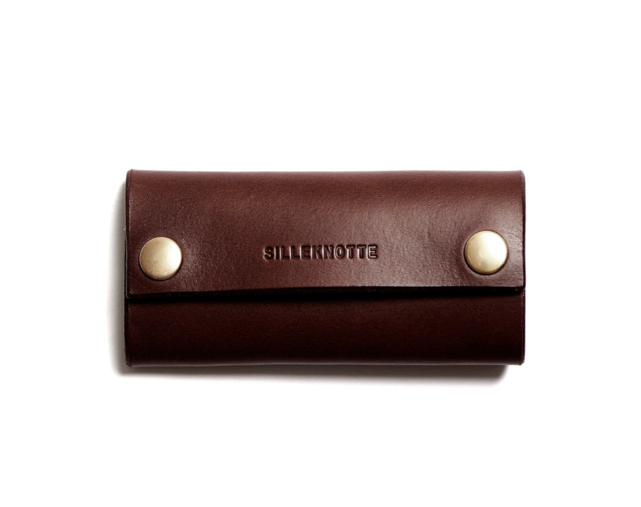 Leather key pouch: KARL (dark brown)