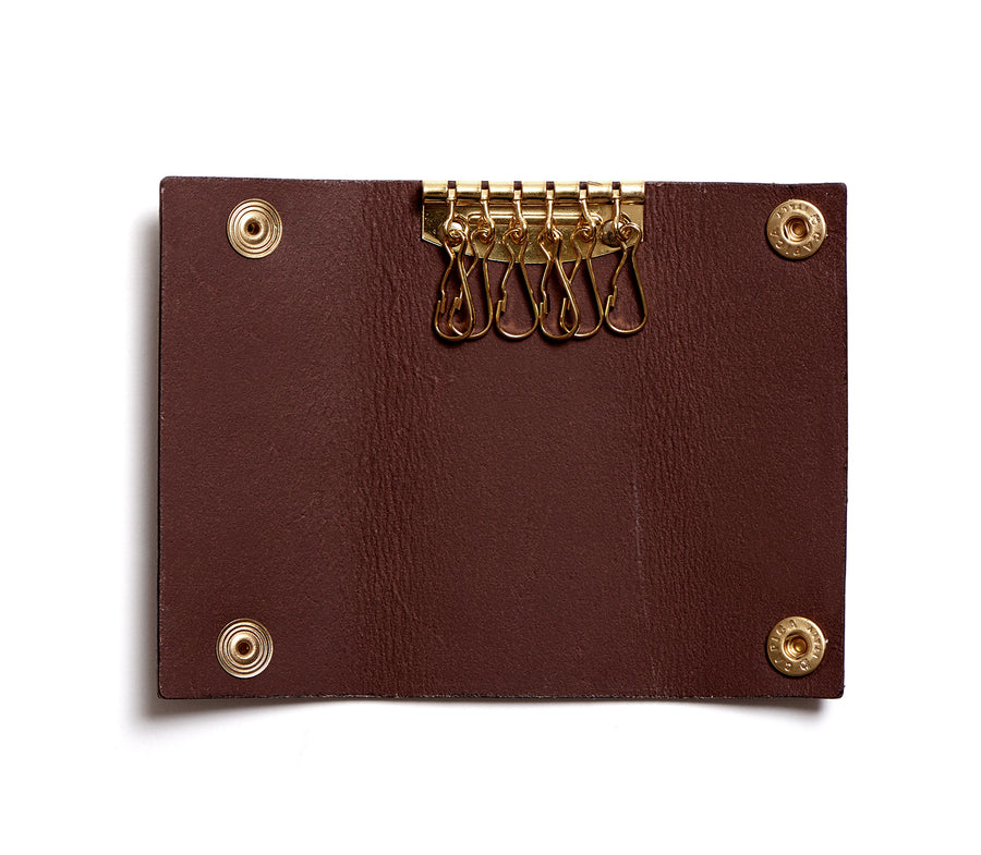 Leather key pouch: KARL (dark brown)