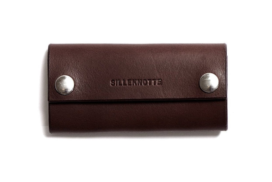 Leather key pouch: KARL (dark brown)