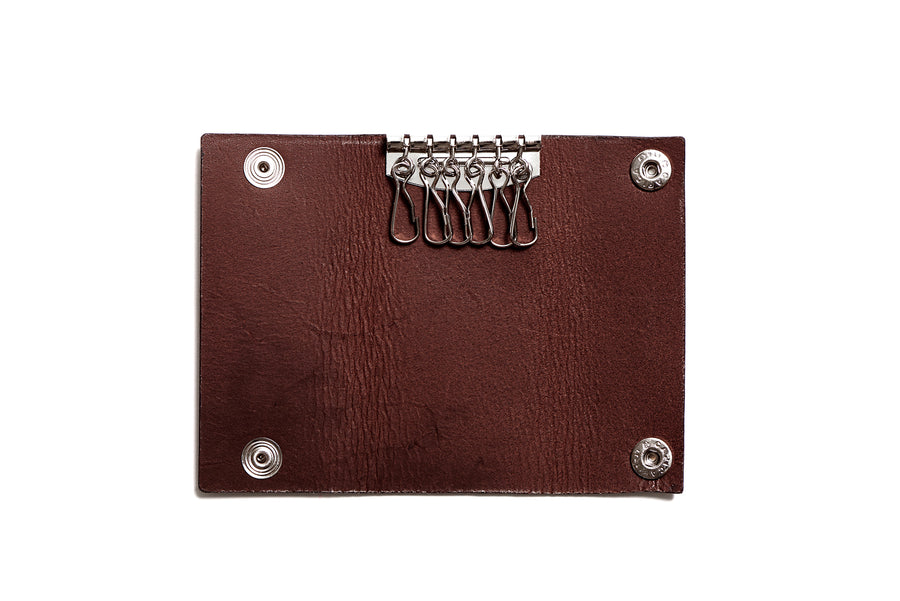 Leather key pouch: KARL (dark brown)