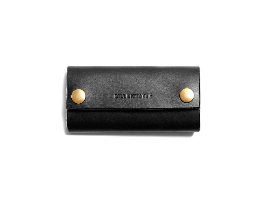 Leather key pouch: KARL large (black)