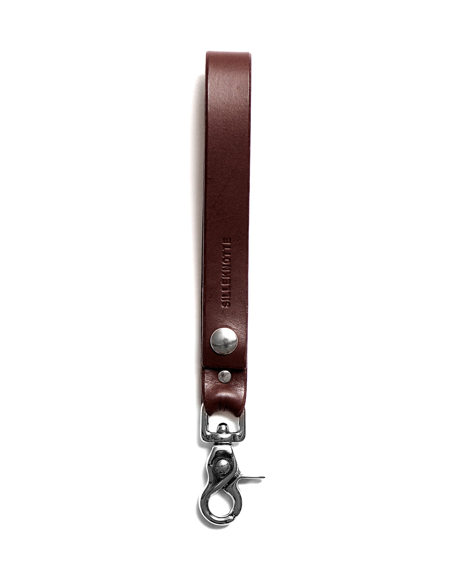Leather keyring: CARLO medium (dark brown)