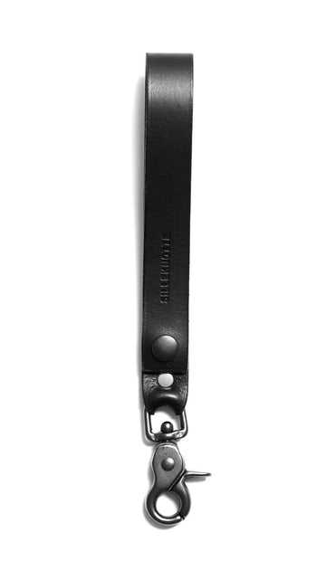 Leather keyring: CARLO - medium (black)