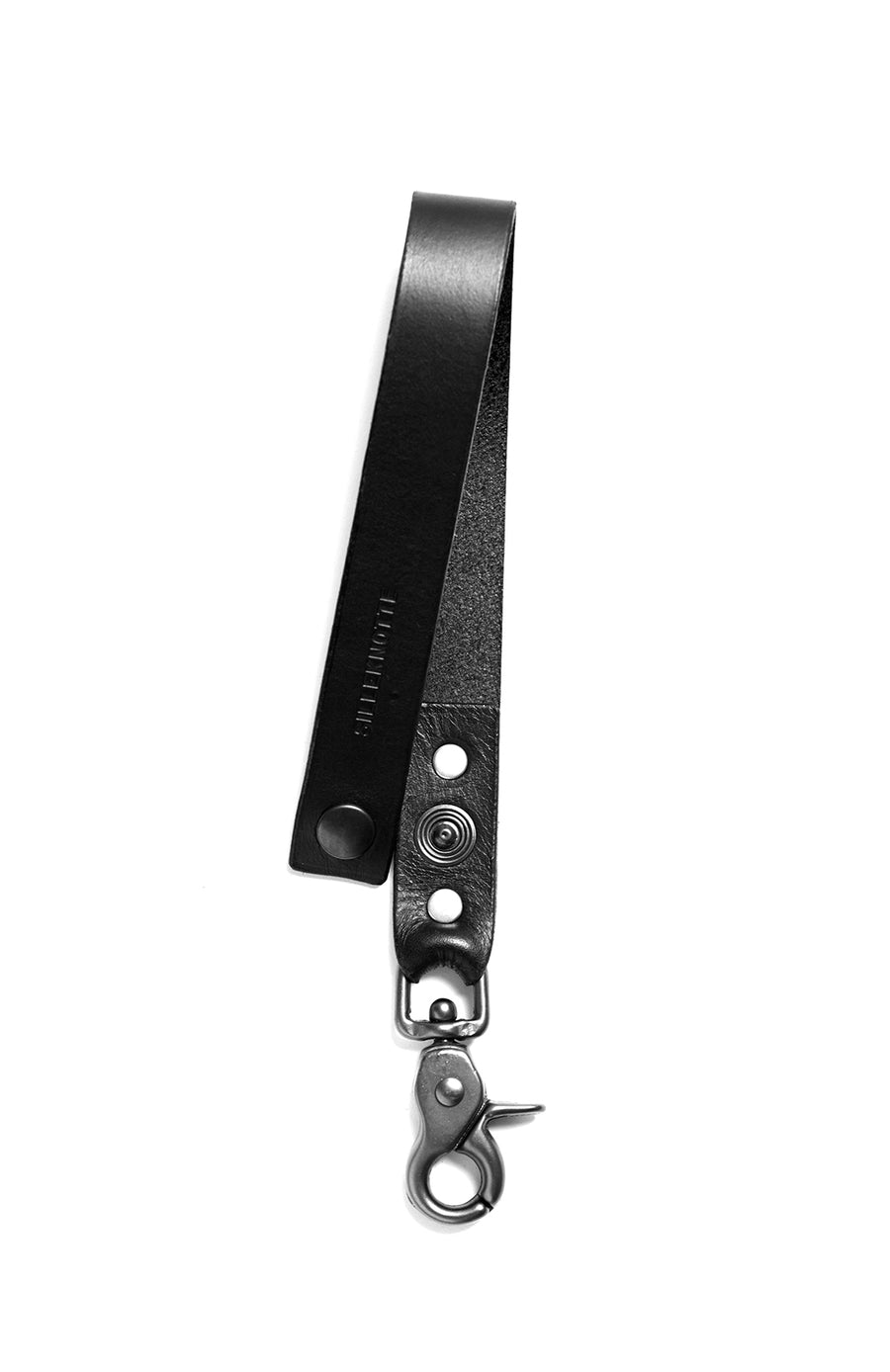 Leather keyring: CARLO - medium (black)