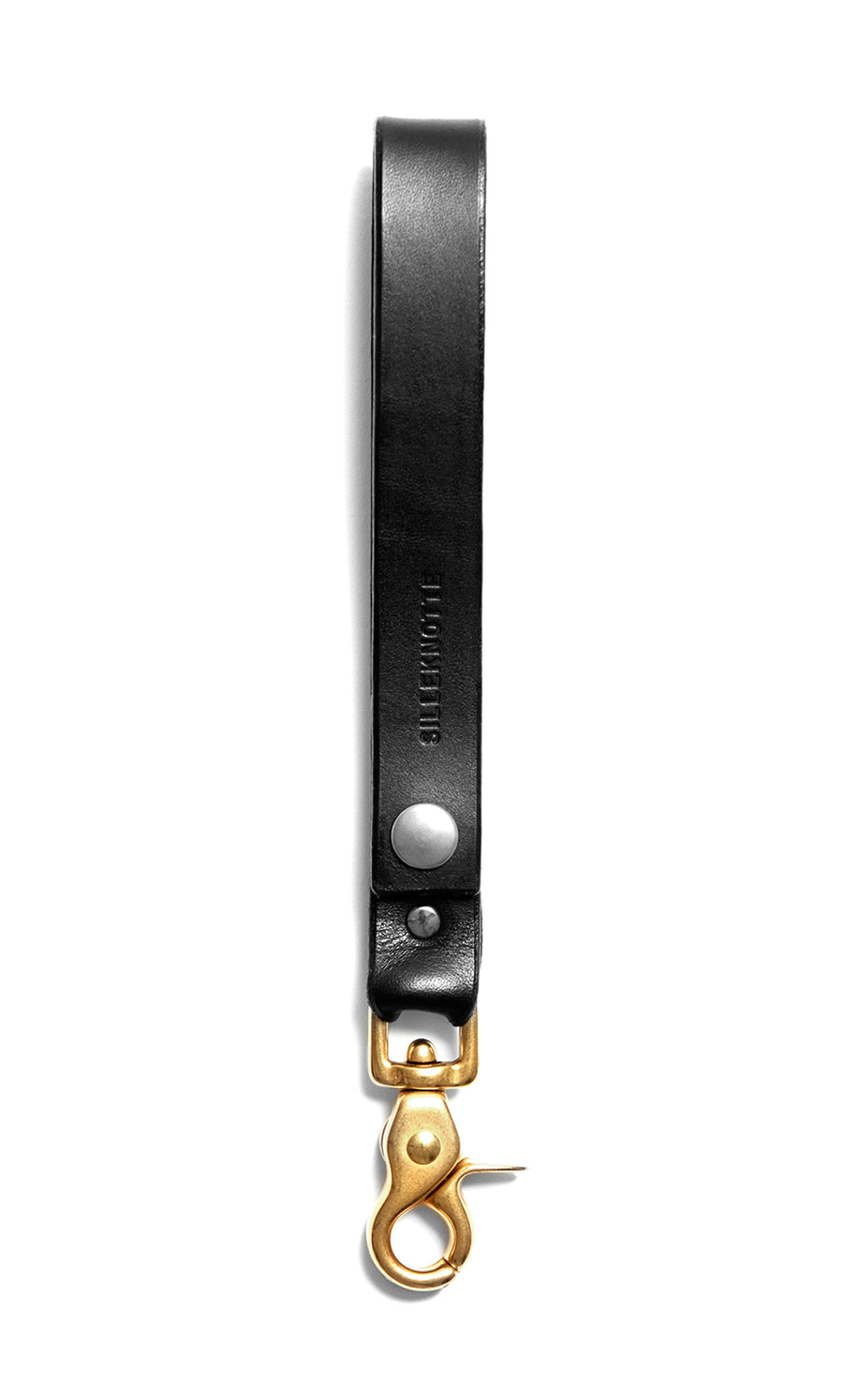 Leather keyring: CARLO - medium (black)