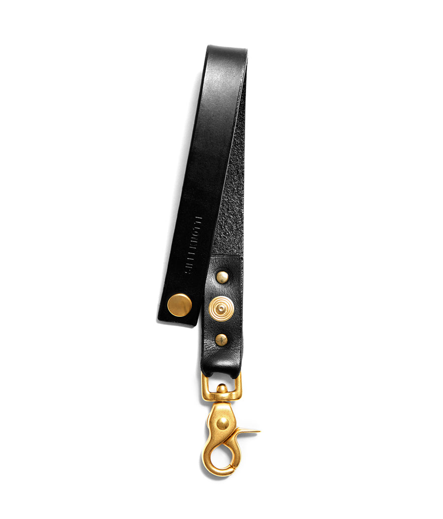 Leather keyring: CARLO - medium (black)
