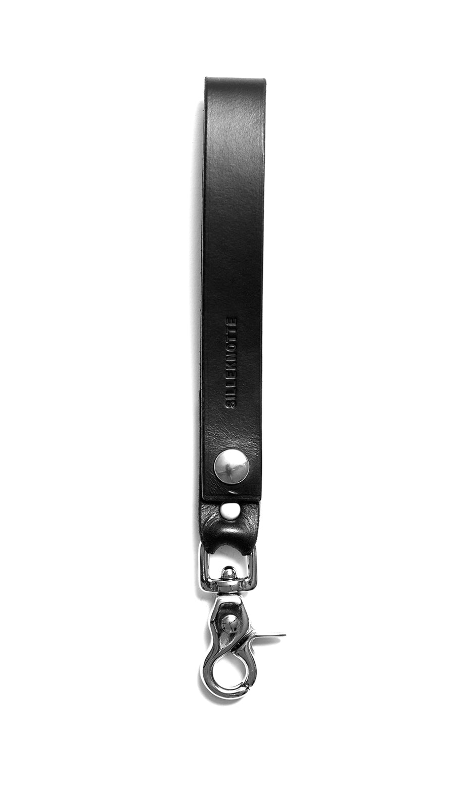 Leather keyring: CARLO - medium (black)