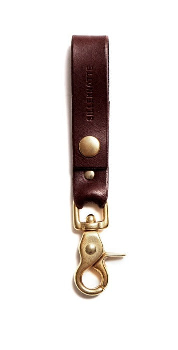 Leather keyring: CARLO small (dark brown)