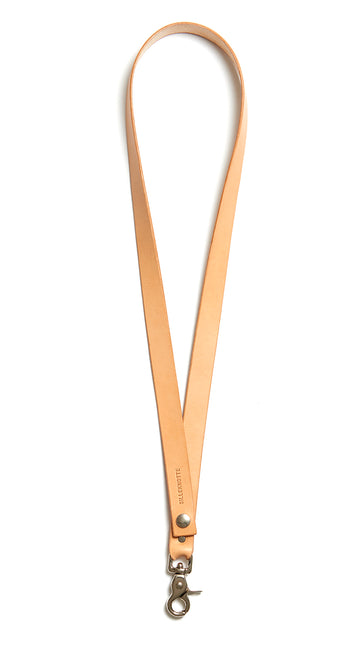 Leather keyring: CARLO long (natural)