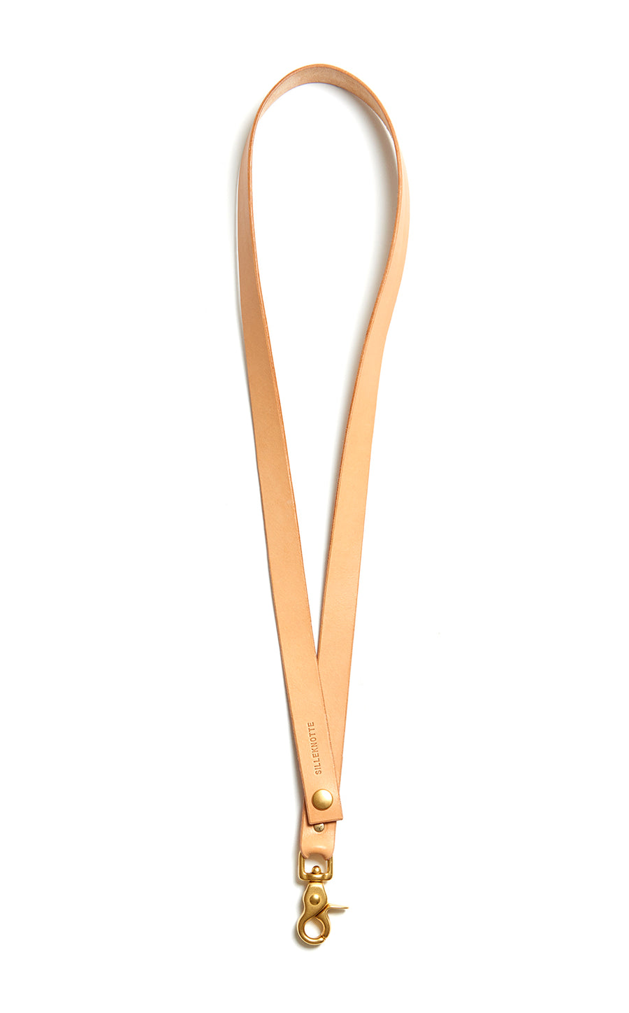 Leather keyring: CARLO long (natural)