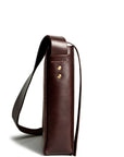 Leather messenger bag: NORD (dark brown)