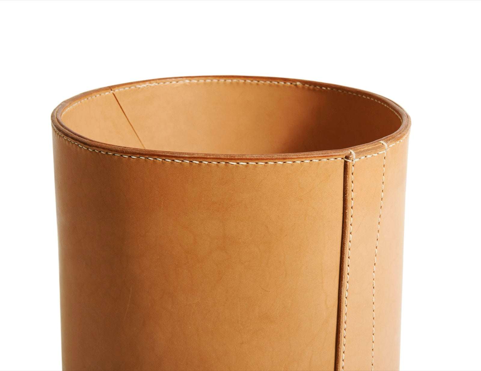Leather paper basket: PLACE (natural)