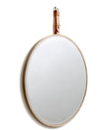 Wall mirror: EKKO (natural) leather & oak