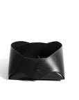 Leather basket: FOLD - medium (black)