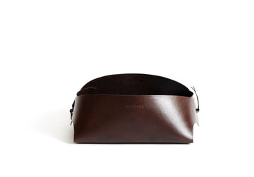 Leather basket: FOLD - medium (dark brown)